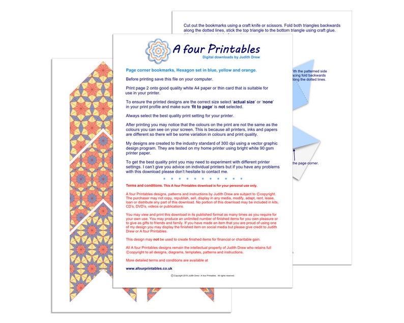 Corner bookmarks printable PDF instantaneous down load web page markers 6 geometric layouts, inside blue, yellow and orange 5.5 cm / 2\ photograph relating to Corner Bookmarks Printable identify Corner bookmarks printable PDF quick down load site markers 6 geometric layouts, in just blue, yellow and orange 5.5 cm / 2\
