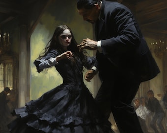 Arte inspirado en Wednesday Addams: 4 descargas digitales / Fondo de pantalla de decoración del hogar gótico extravagante