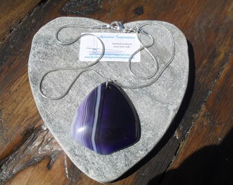 Purple Banded Agate Necklace