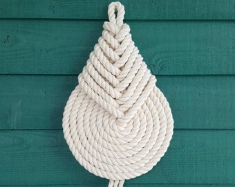 Giant drop, Pipa knot, wall macramé, decoration, cotton rope