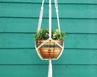 Jardinière Mimi, macramé, suspension à plantes, corde de coton, modèle Mimi.