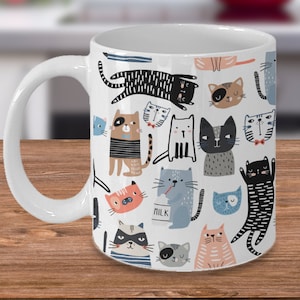 Cat Mug, Cat Cup, Cat Lover Gift, Crazy Cat Lady, Cat Lady, Cat Dad, Cat Mom, Black Cat Mug, Cat Dad Mug, Funny Cat Mug, Cat Coffee Mug