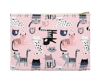 Cat Zipper Pouch, Make Up Bag, Pencil Case, Coin Purse