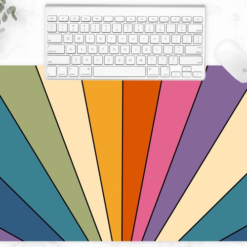 Retro Desk Mat Keyboard Mat 70s Desk Pad Tech Accessories Etsy