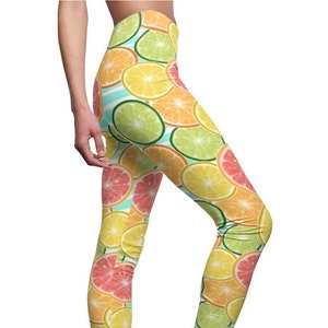 Citrus Fruit Leggings Cute Pattern - Etsy