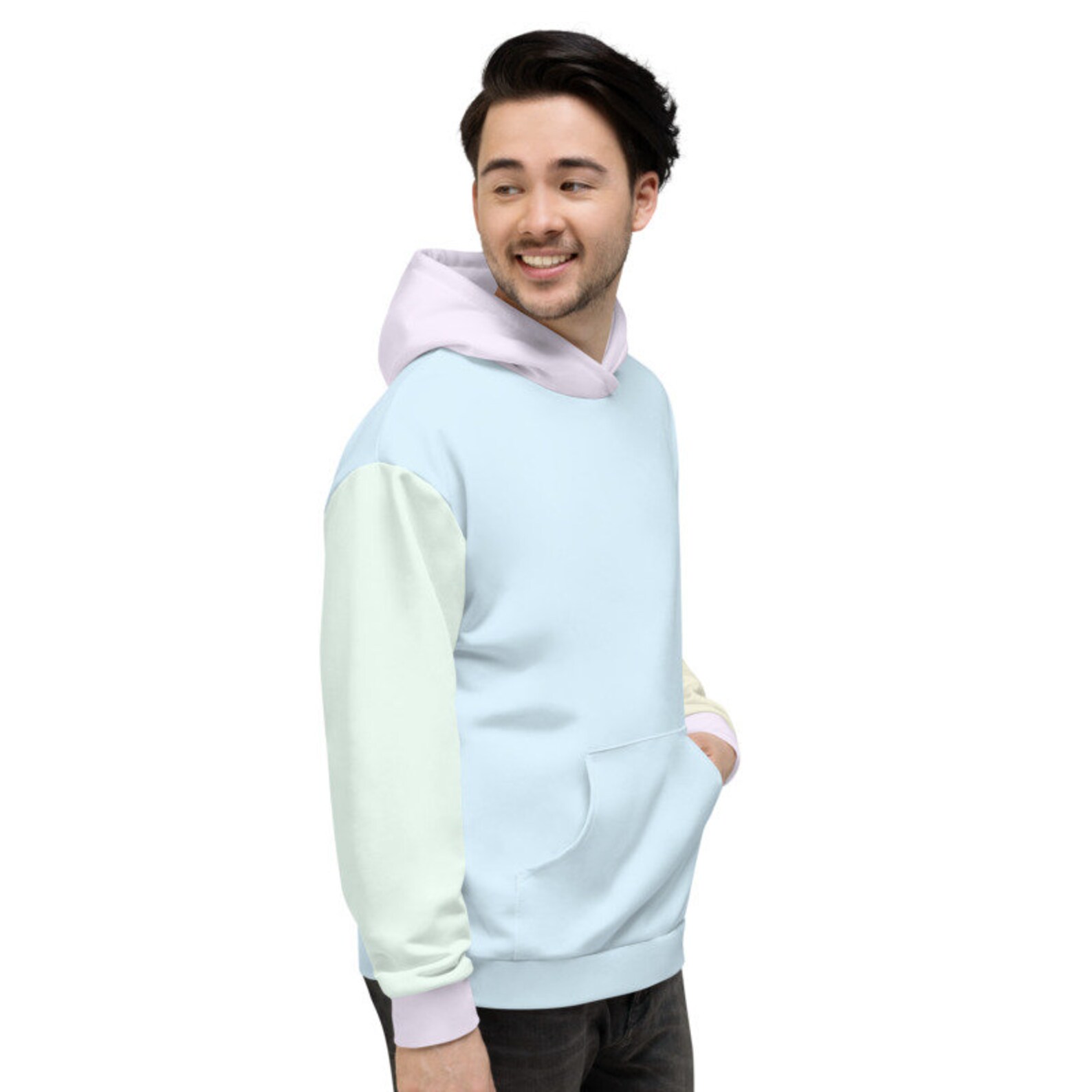Pastel Color Block Hoodie Unisex Hooded Sweatshirt Etsy