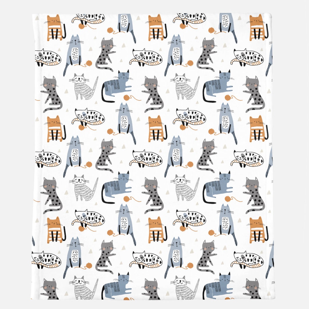 Cat Pattern Fleece Blanket, Cat Blanket, Soft Blanket Etsy