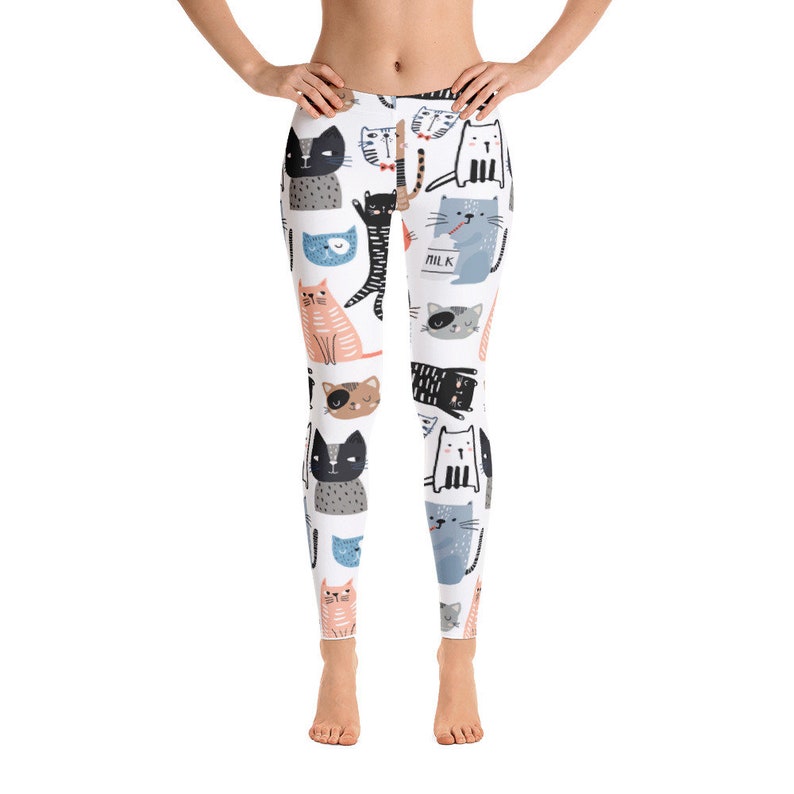 Cat Leggings Cat Lover Gift Leggings for Woman Cat Mom Etsy