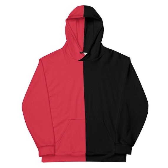 Black hoodie with red hood discount