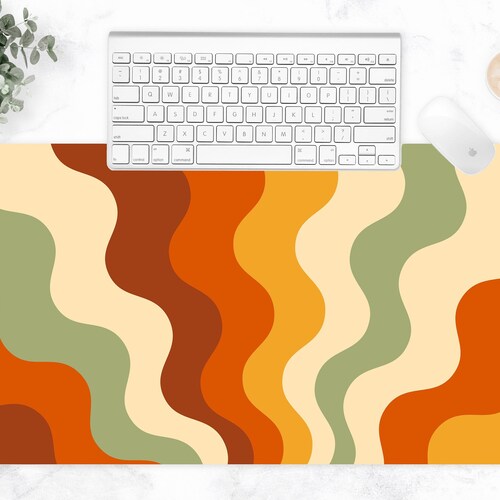 Retro Rainbow Mouse Pad Cute Mousepad Office Decor Desk Etsy