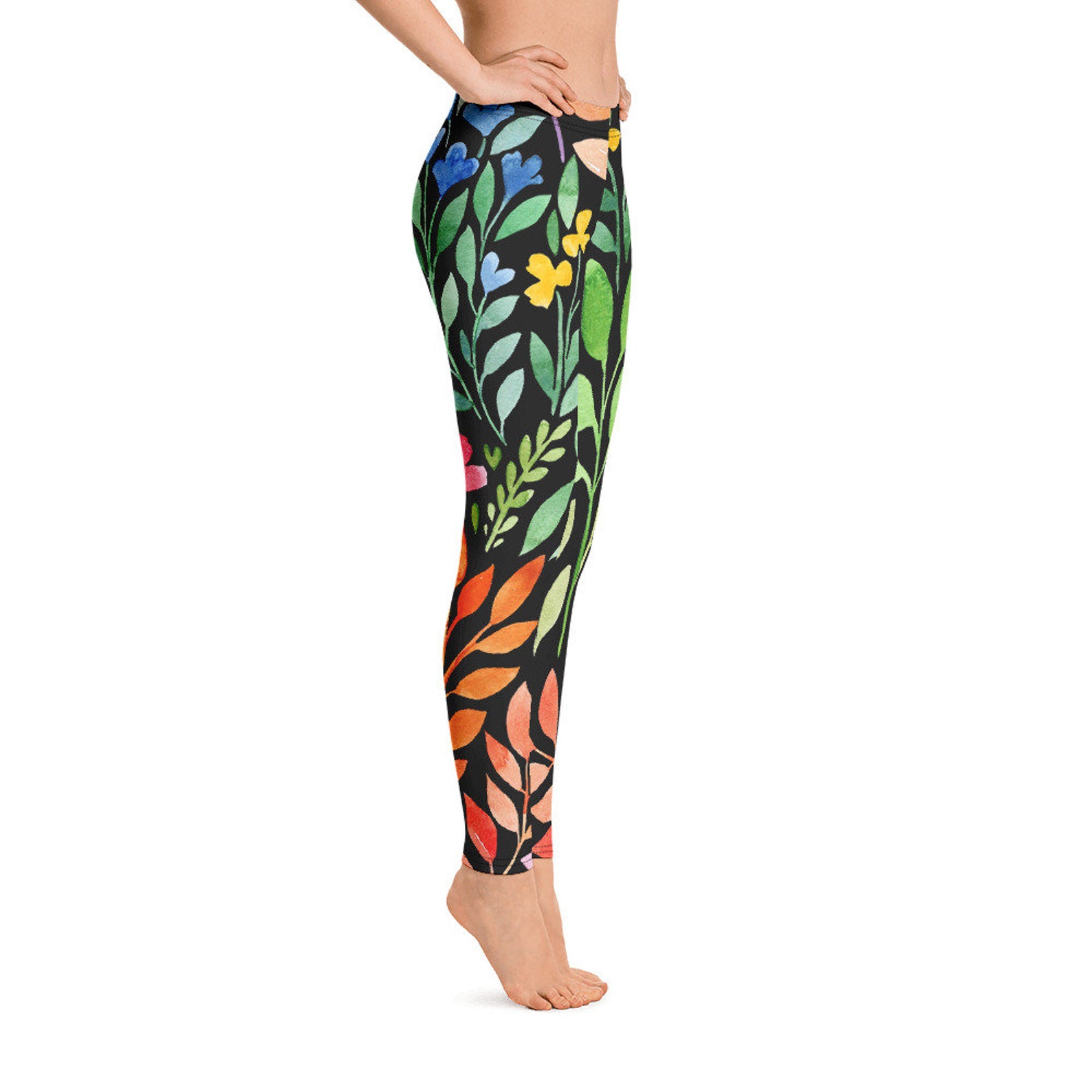 Watercolor Pink Rose Floral Men's Leggings
