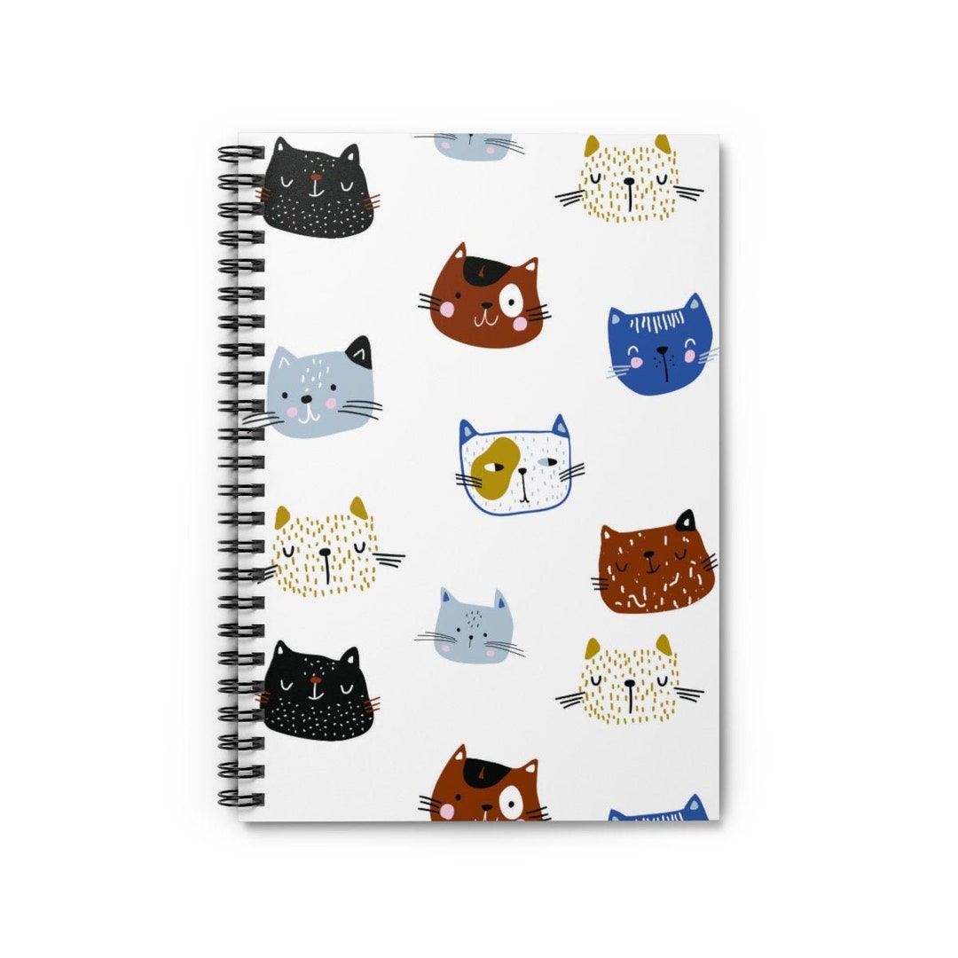 Cat Spiral Notebook 8x6, Writing Journal, Notepad, Food Journal, Cute ...