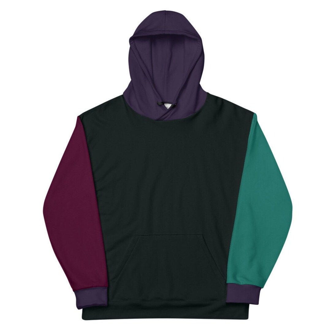 Black color block hoodie hotsell