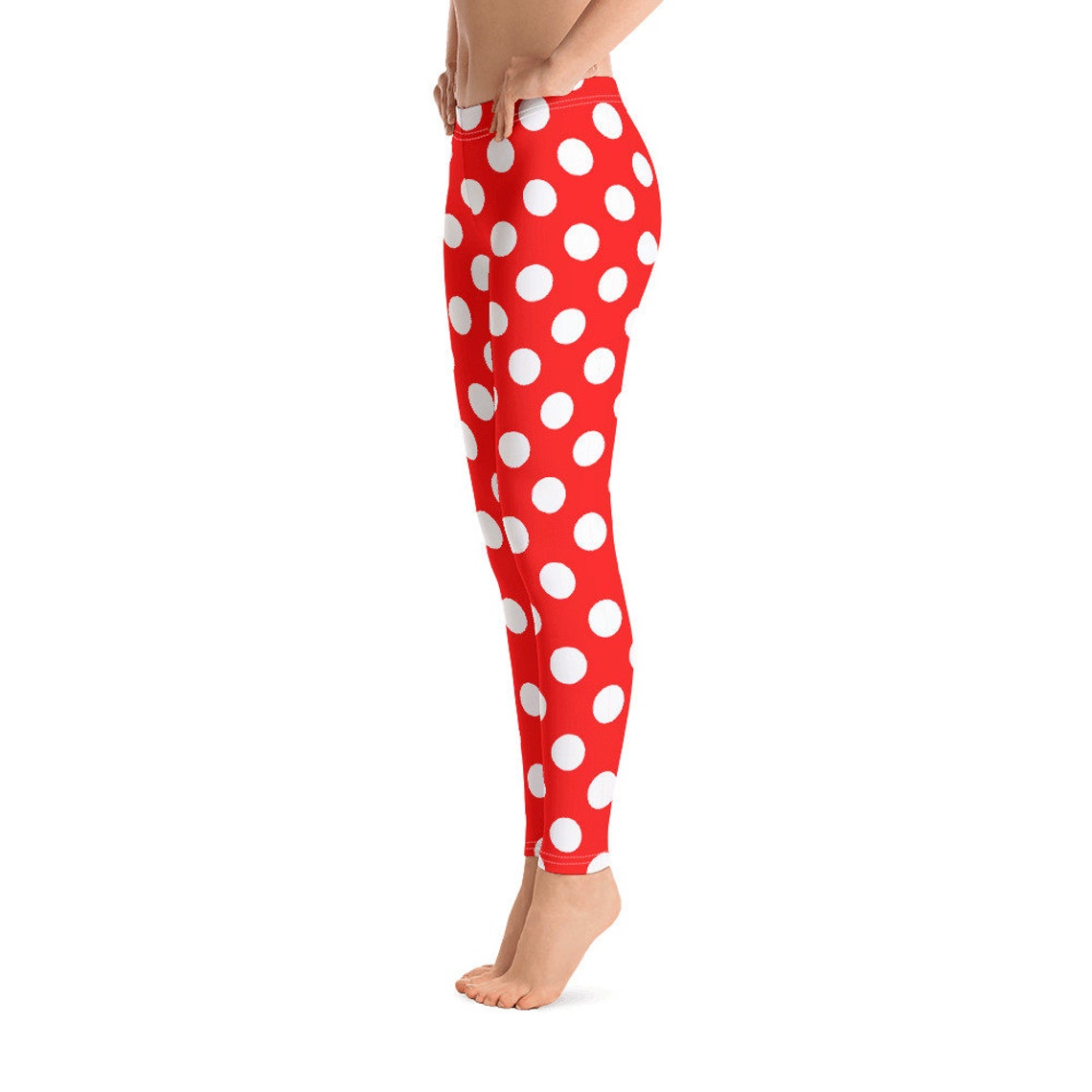 Red Tiny Polka Dot Men's Leggings