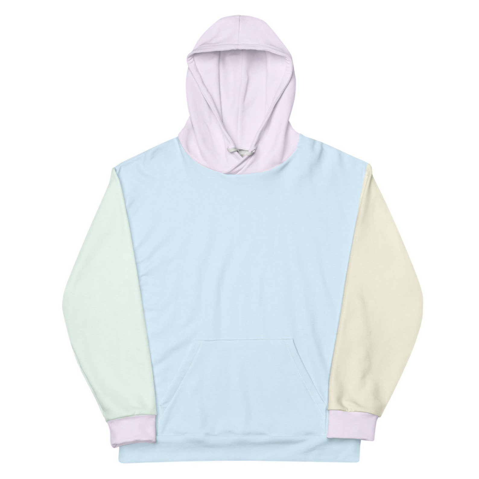 Pastel Color Block Hoodie Unisex Hooded Sweatshirt Etsy