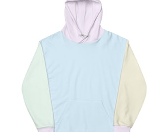 Pastel Color Block Hoodie Unisex Hooded Sweatshirt Etsy