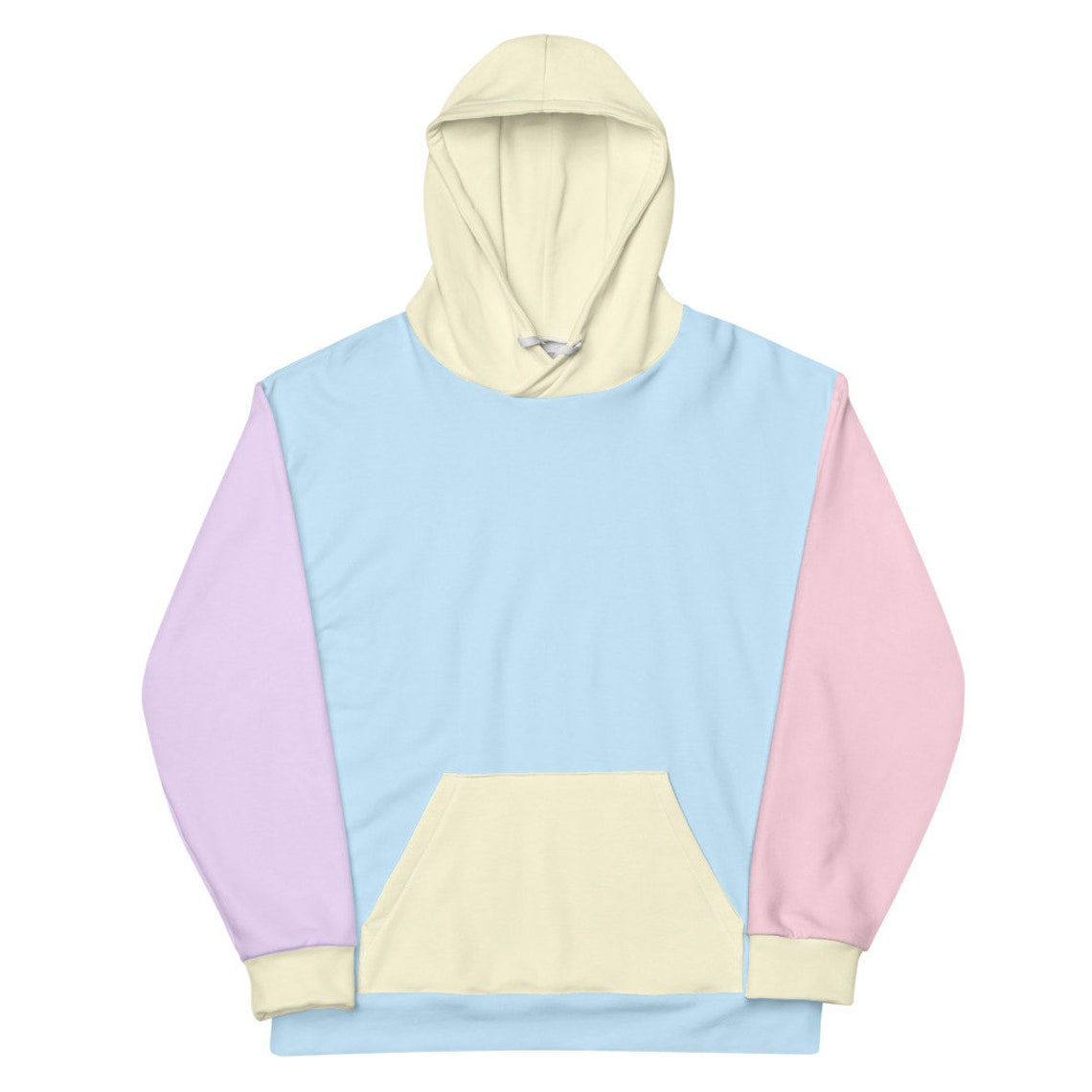Pastel Color Block Hoodie Unisex Hooded Sweatshirt Etsy
