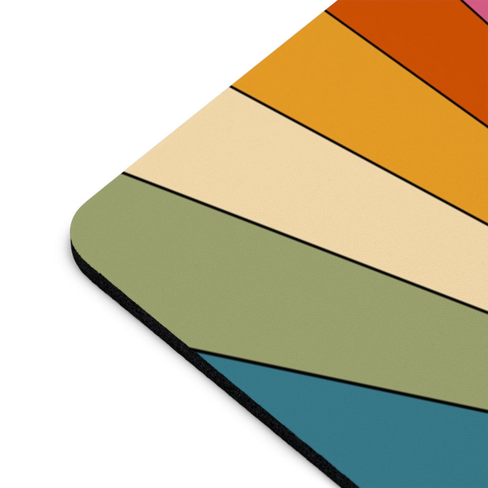 Retro Rainbow Mouse Pad Cute Mousepad Office Decor Desk Etsy