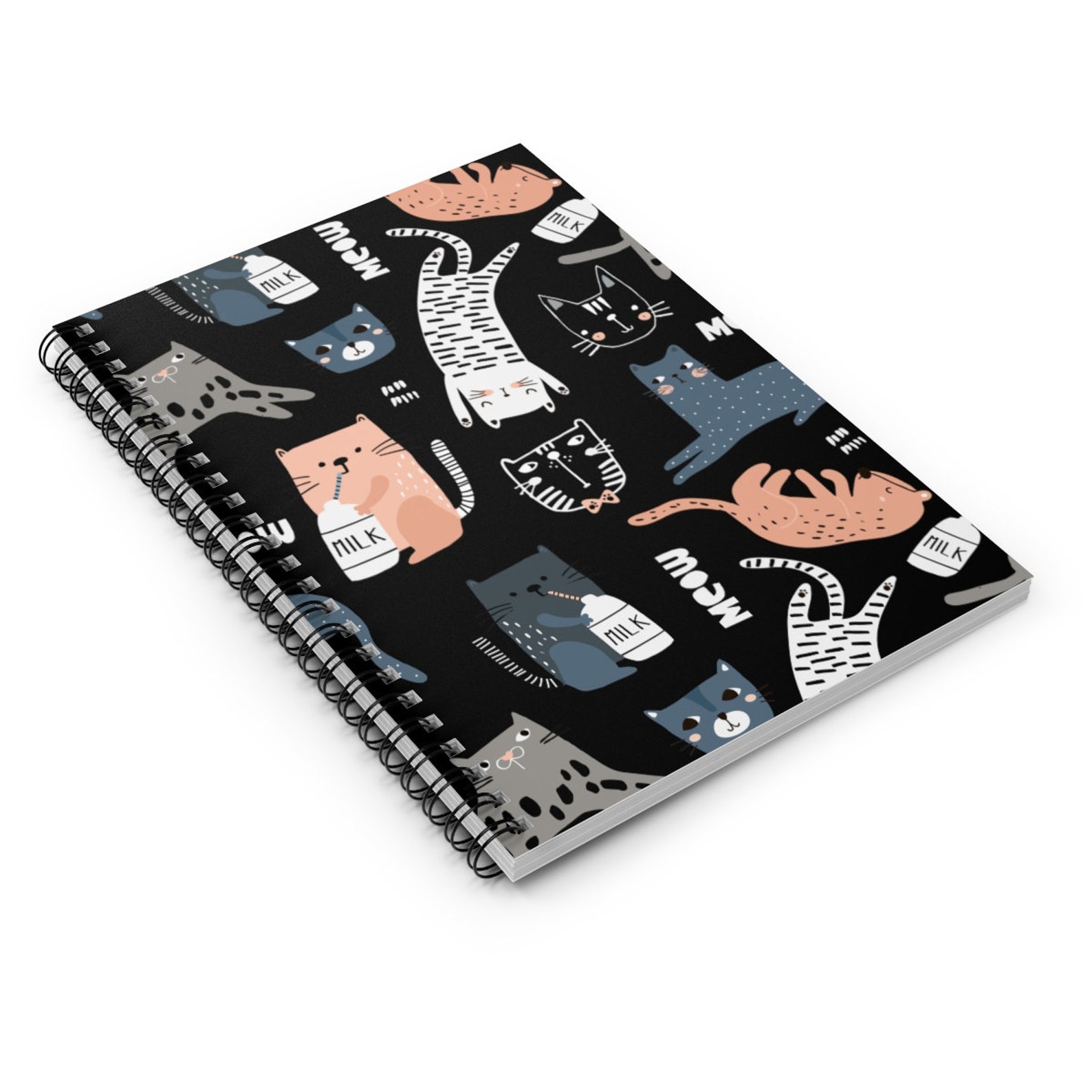 Cat Spiral Notebook 8x6 Writing Journal Notepad Food - Etsy