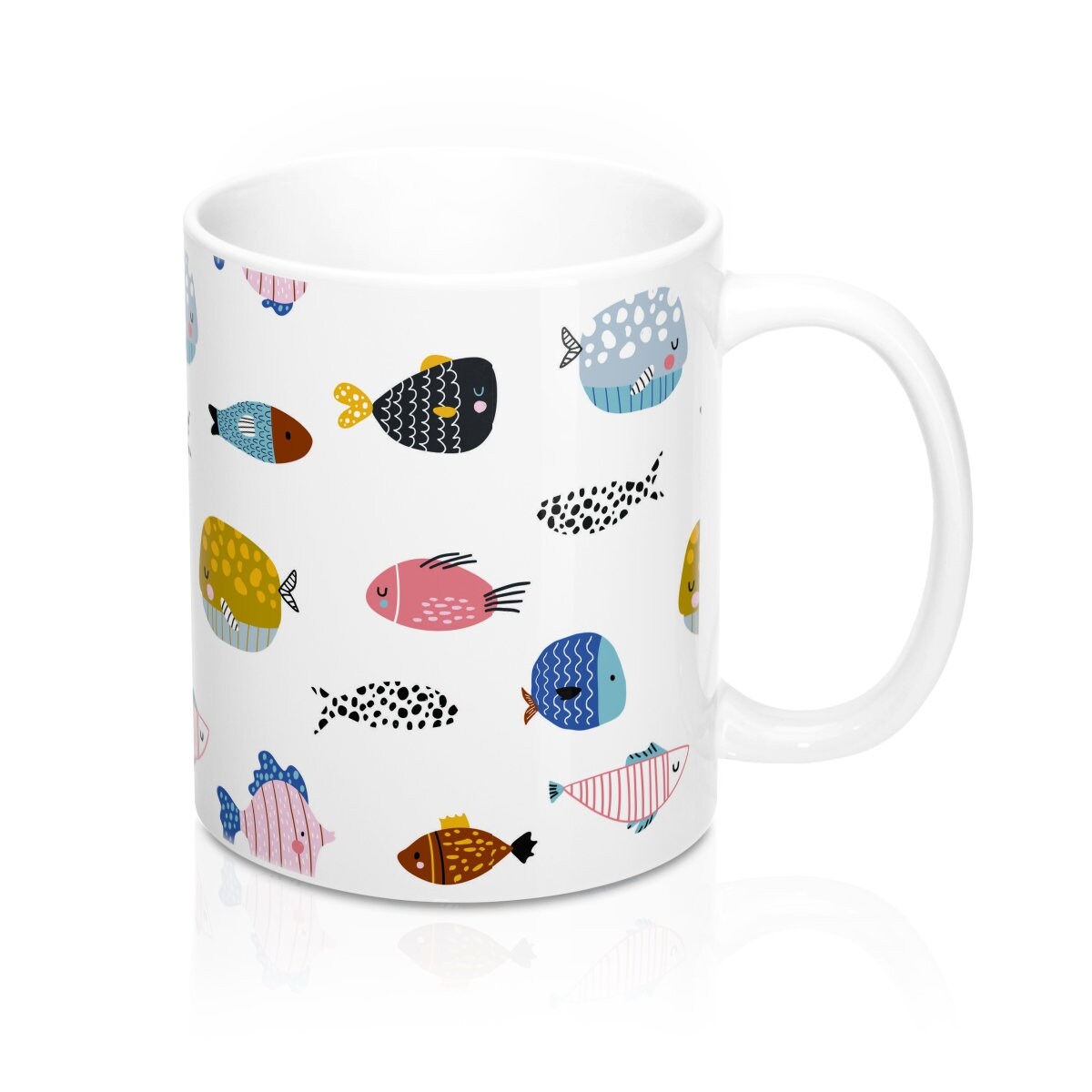 Fish Ceramic Coffee Mug Fish Pattern Gift Etsy UK