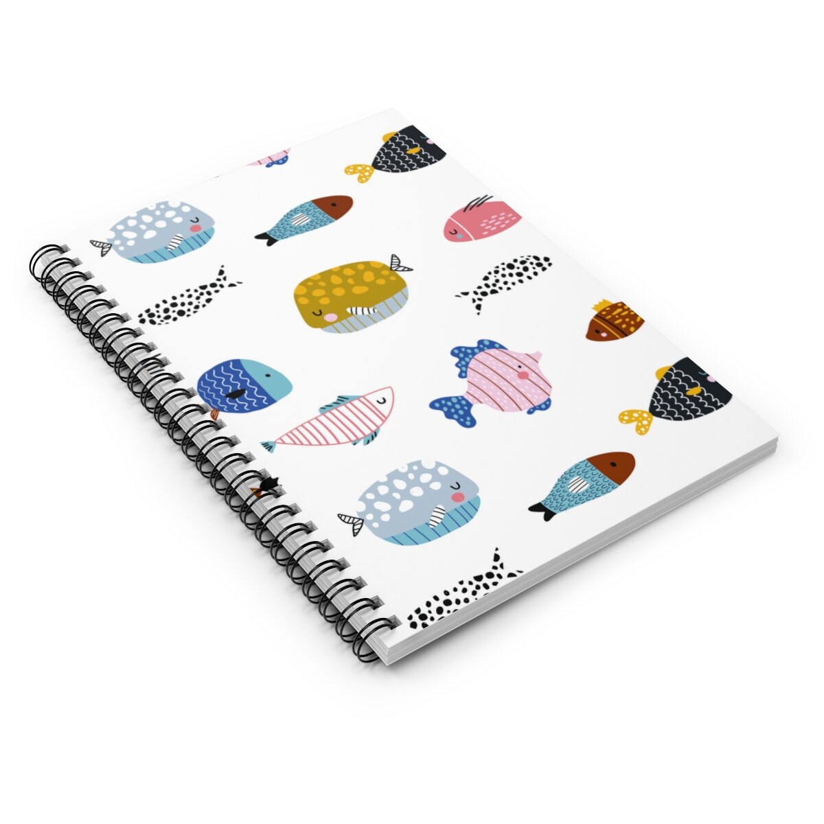 Fish Spiral Notebook 8x6 Writing Journal Notepad Food Etsy