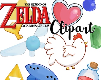 ゼルダ クリップアート セット | トライフォース クリップアート | ニワトリ クリップアート | ポーション クリップアート | ルピー クリップアート | オカリナ クリップアート | ハート コンテナ クリップアート