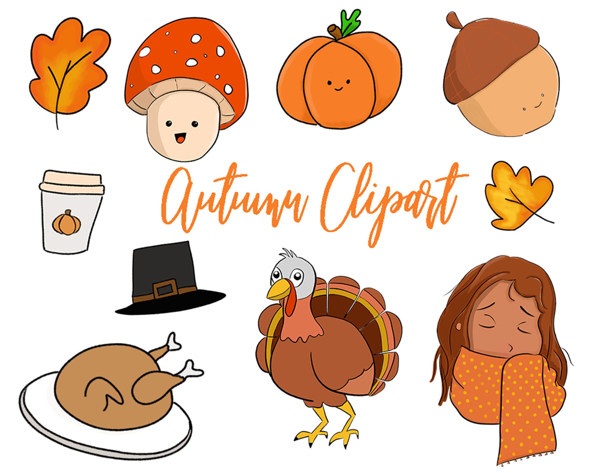 Fall Season Clipart Autumn Clipart Turkey Clipart - Etsy