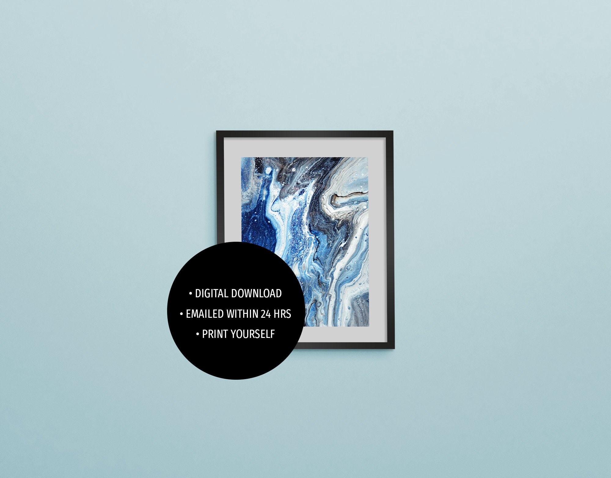 DIGITAL FILE RIPTIDE Blue White Gray Pattern Earth Waves Ocean Acrylic ...