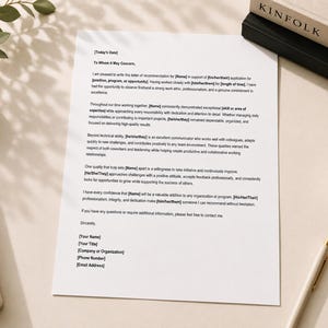 Letter of Recommendation Template – Editable Microsoft Word & Google Docs (A4)