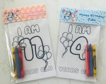 Blue Coloring pages, Blue Birthday coloring pages, Birthday Party Favors, Birthday Blue Party Favors, Coloring Pages