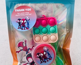 Spidey Favor Box Fillers - Spidey Birthday Goody Bag Toys - Ghost Spider Goody Bag-Cute Party Handouts - Kids Party Favors - Spidey Theme-