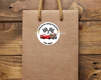 Cars Theme Birthday Sticker, Party favor Sticker, meter sticker, lightning McQueen stickers, Thank You for Coming Sticker