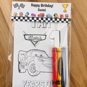 Cars Party Favors Bags, Cars Party Favors, Cars Coloring Sheets, Cars Personalized Coloring Sheets, Cars Party Decoration
