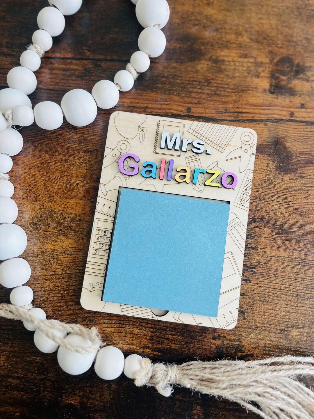Custom Teacher Sticky Note Pad Holder,teacher Gift Notepad Holder ...