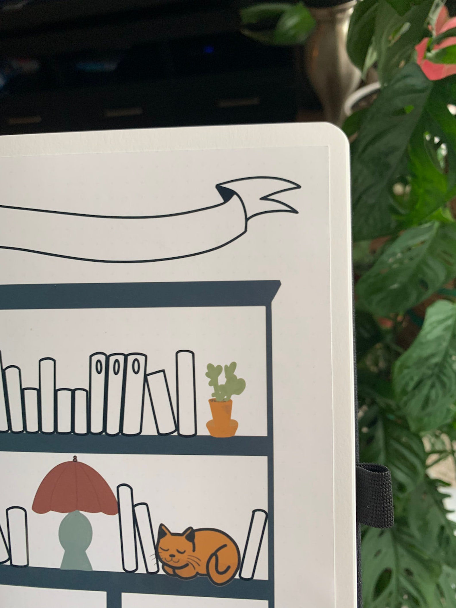 Bookshelf Journal Sticker any size BUJO Bookshelf Spread Etsy