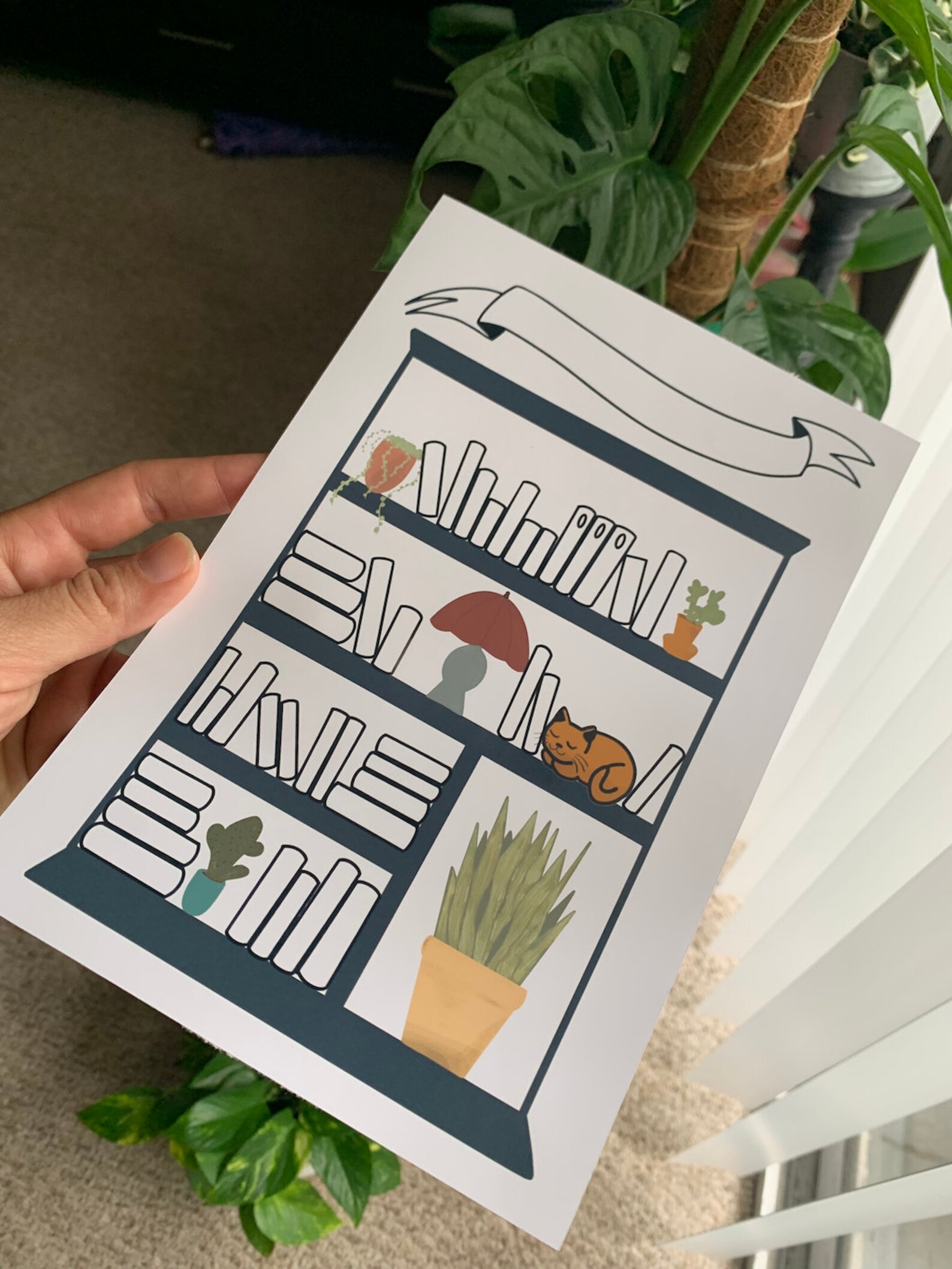 Bookshelf Journal Sticker any size BUJO Bookshelf Spread Etsy