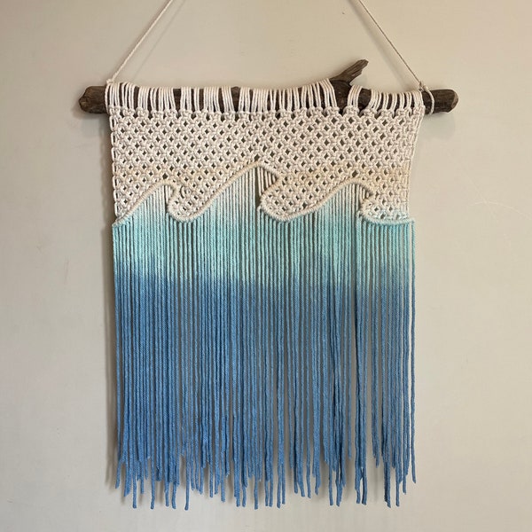 Beachy wave macrame wallhanging