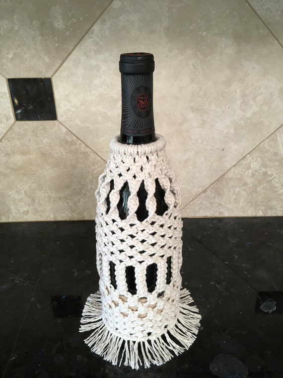 Decorative Macrame Wine Bottle Cover Etsy