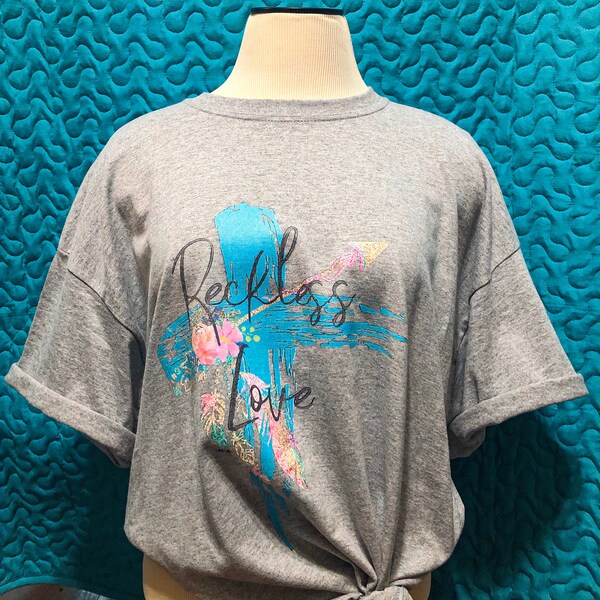 Reckless Love T-Shirt, XL, Light Grey, Gildan