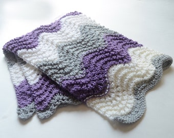 Ripple Knit Striped Baby Blanket