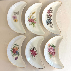 Vintage Chadwick Crescent Shape Bone Dishes | Set of 6 Plates