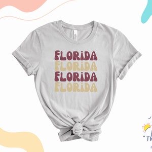 Florida Retro Game Day Seminoles Garnet Gold College Unisex Short Sleeve Tee