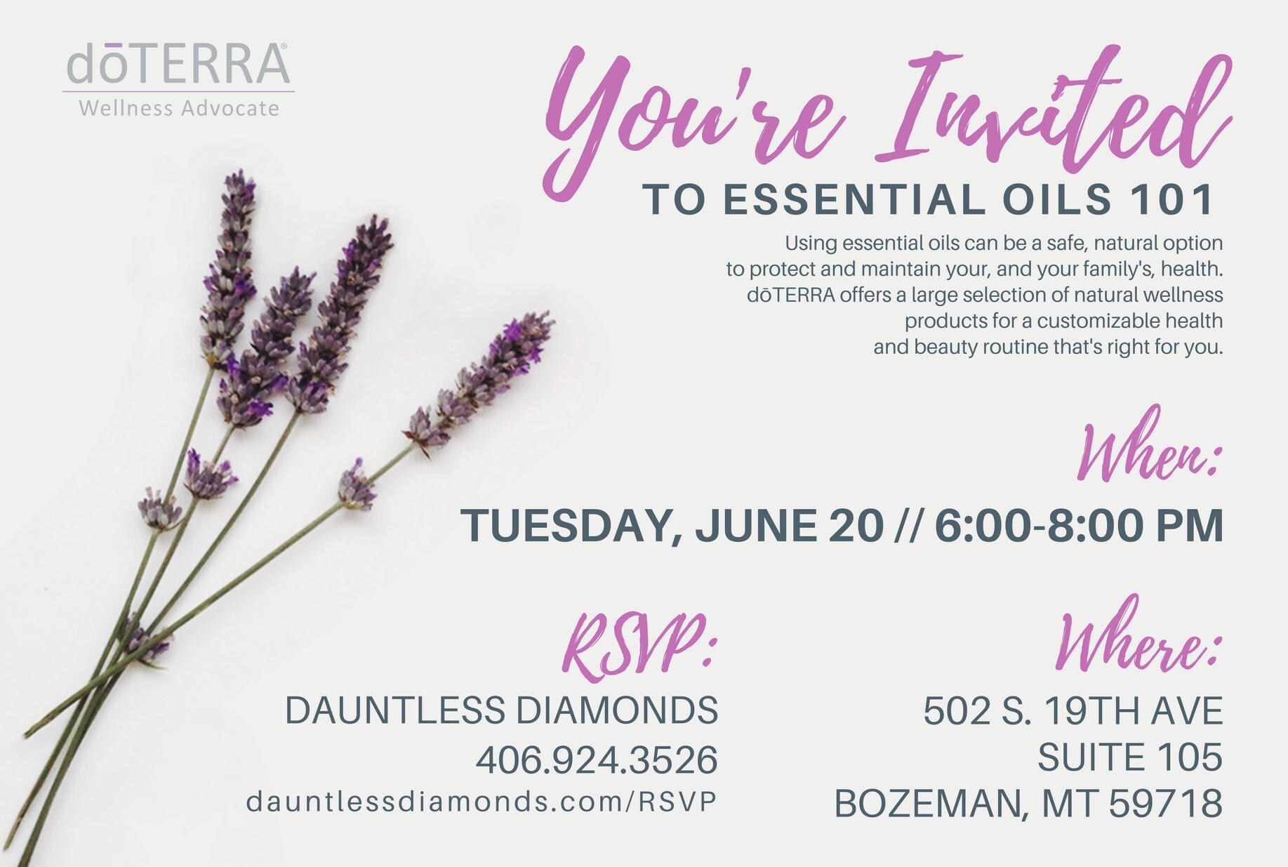 doTERRA Class Invitation Lavender II Etsy