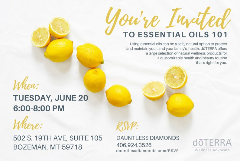 DoTERRA Class Invitation Lemon | Etsy