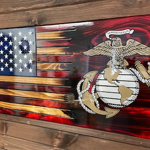 アメリカ MARINE CORPS 海軍 壁掛け インテリア 木製 彫刻 2417434-81183851-04222025-