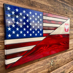 Custom Rustic American Dual Flags, Split Rustic Flags, Diagonal Cut Flags, Half Flags