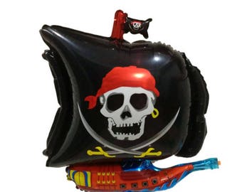 Black Pirate Ship Balloon, Pirate Balloon, Pirate Ship Balloon