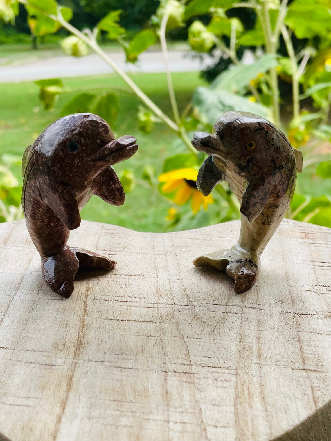 SOAPSTONE DOLPHIN CARVING Soapstone Dolphins Natural Etsy