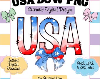 USA Bow Shirt Design | Patriotic Coquette Tee (Digital Download)