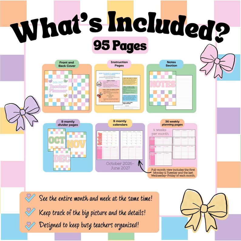 2026-2027 Teacher Planner – Pastel Design, Cut-page (PDF Download) - Etsy